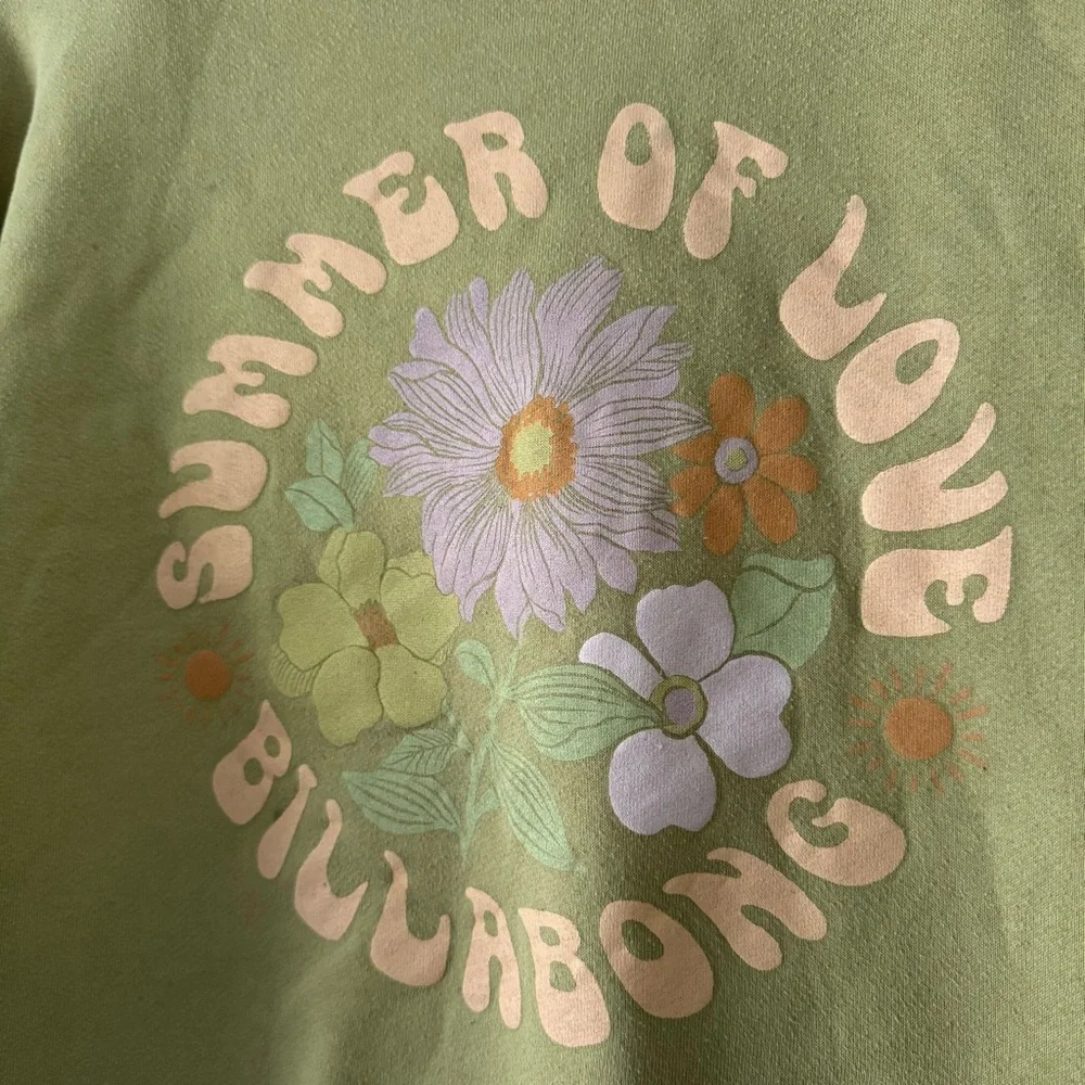 Billabong Summer of Love Sweatshirt Oversized Retro Boho Cozy Chic Lg Surfcore - Picture 4 of 15